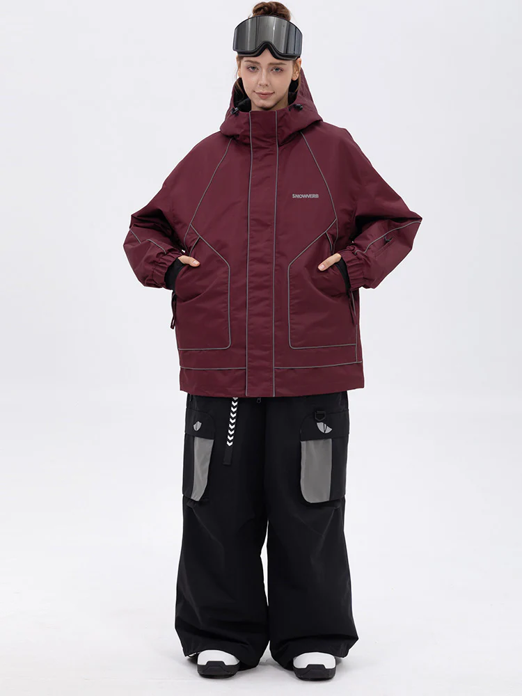 Women's NightRide Chill Reflective Snow Suit – Mountain Jacket & Baggy Cargo Pants Set - Image 5