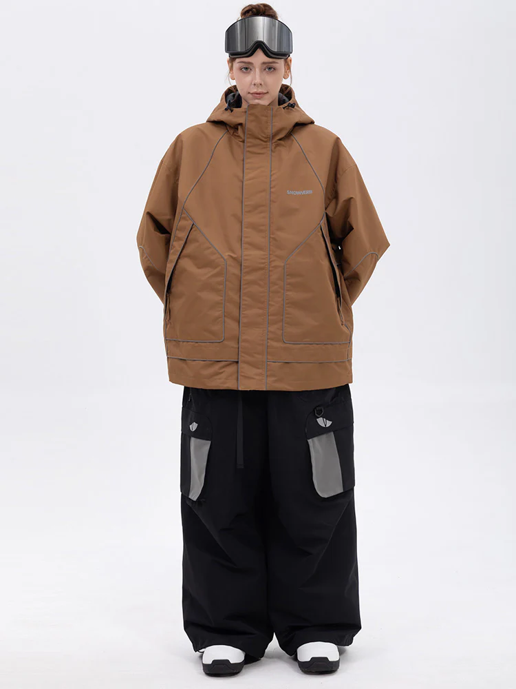 Women's NightRide Chill Reflective Snow Suit – Mountain Jacket & Baggy Cargo Pants Set - Image 7