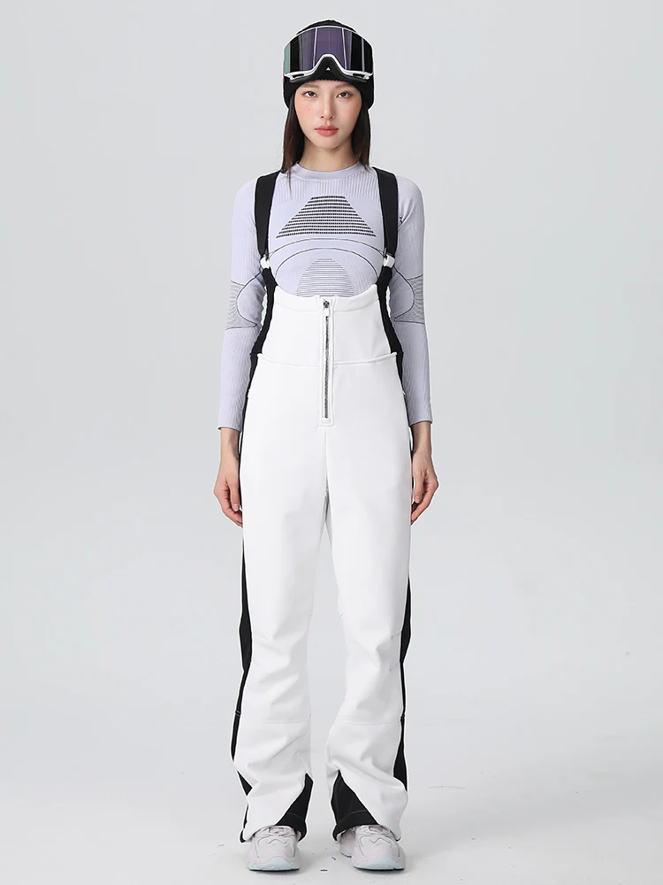 Women's Searipe Retro Vibe Elegant Stretch Flare Ski Bibs Overalls - Image 2