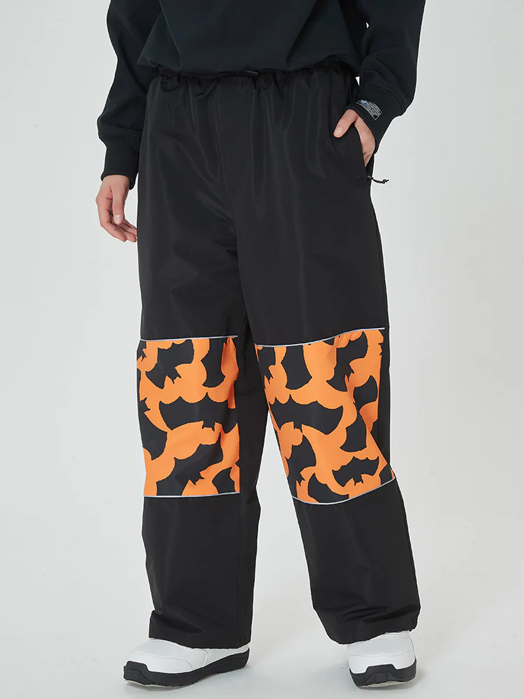 Women's Swaggy Knee Reflective Graphic Panel Cargo Snow Pants - Image 13